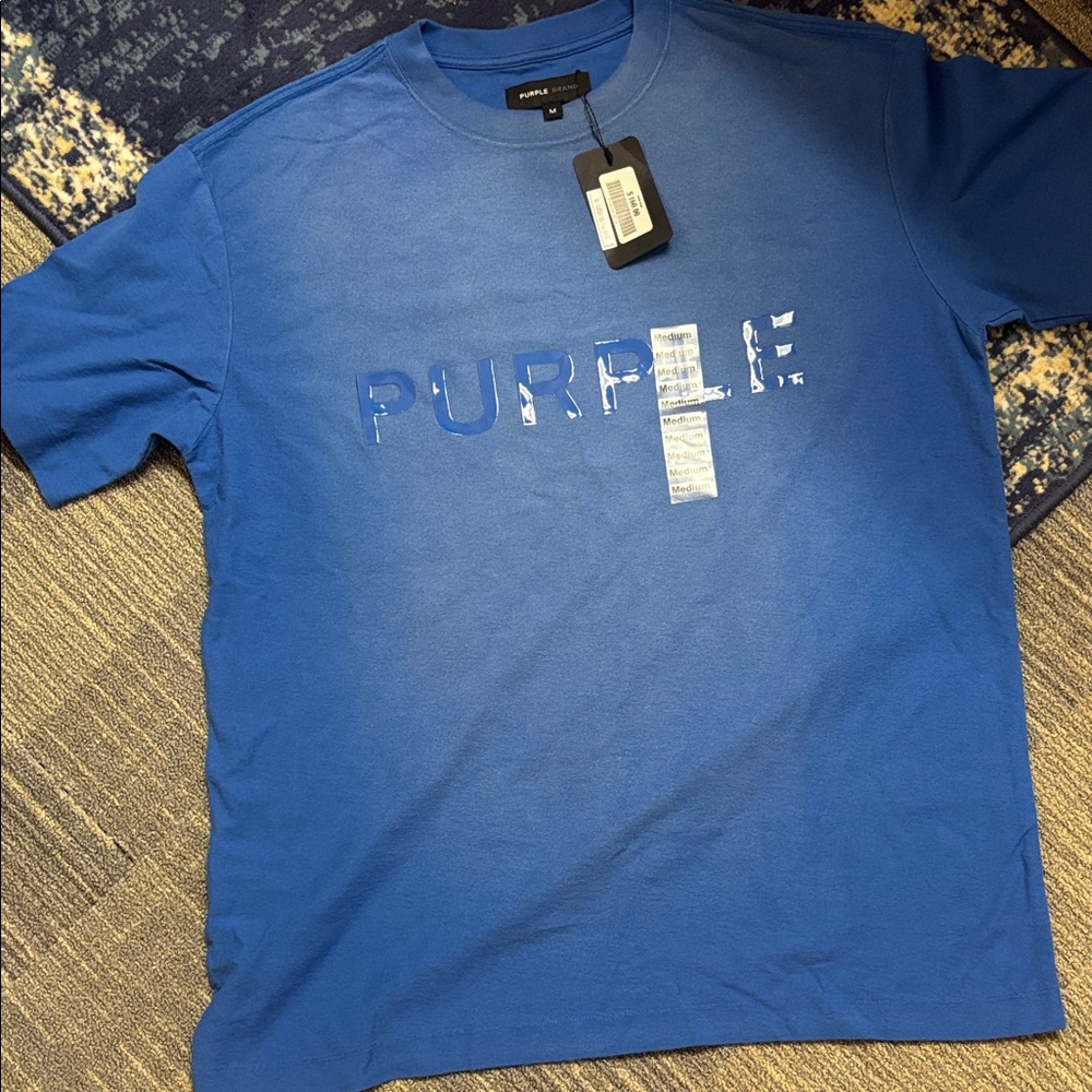 PURPLE Brand Men’s Blue Logo Tee